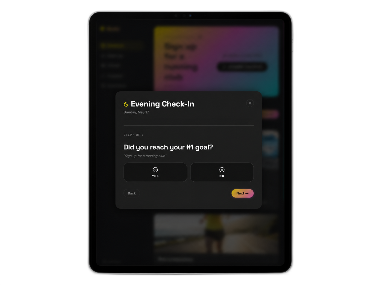 Analyse par l’IA des tendances dans l’application Goals.