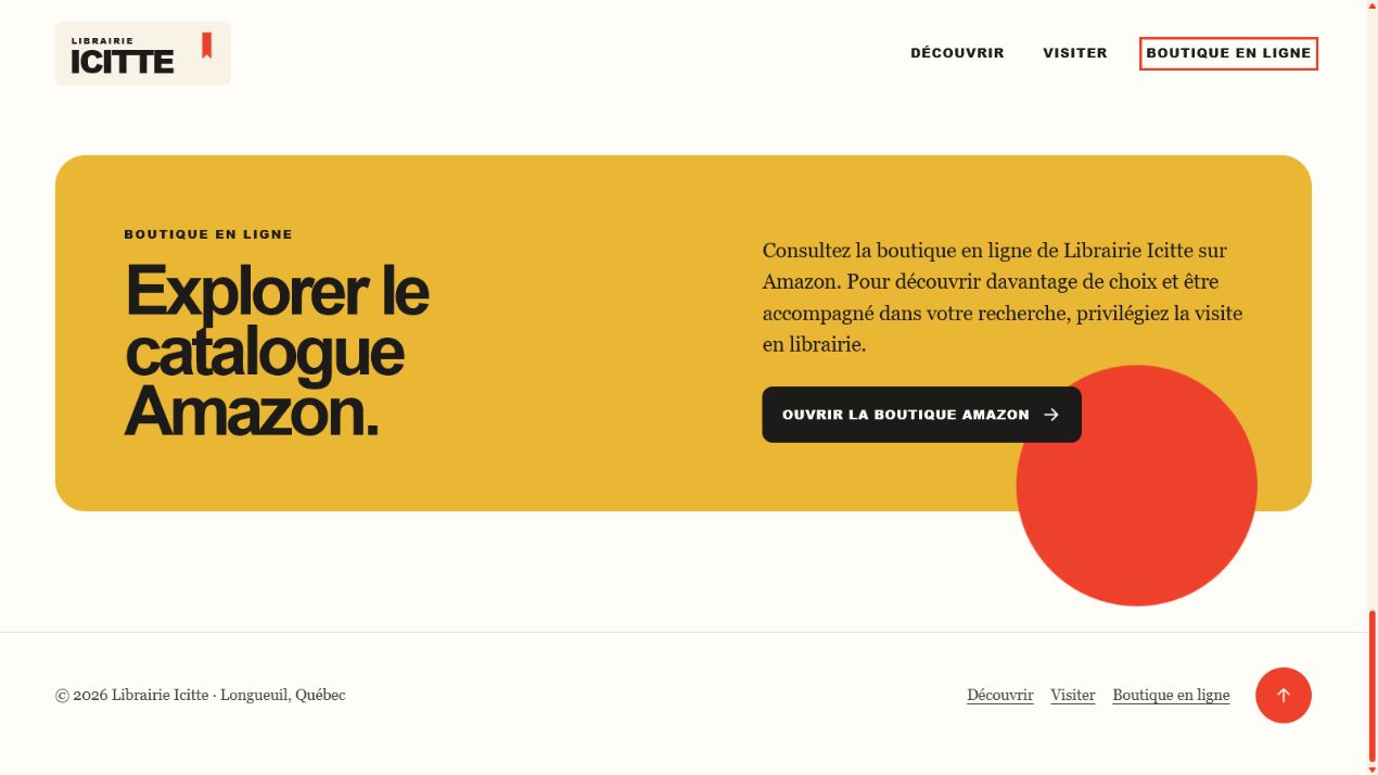 Librairie Icitte online catalogue section