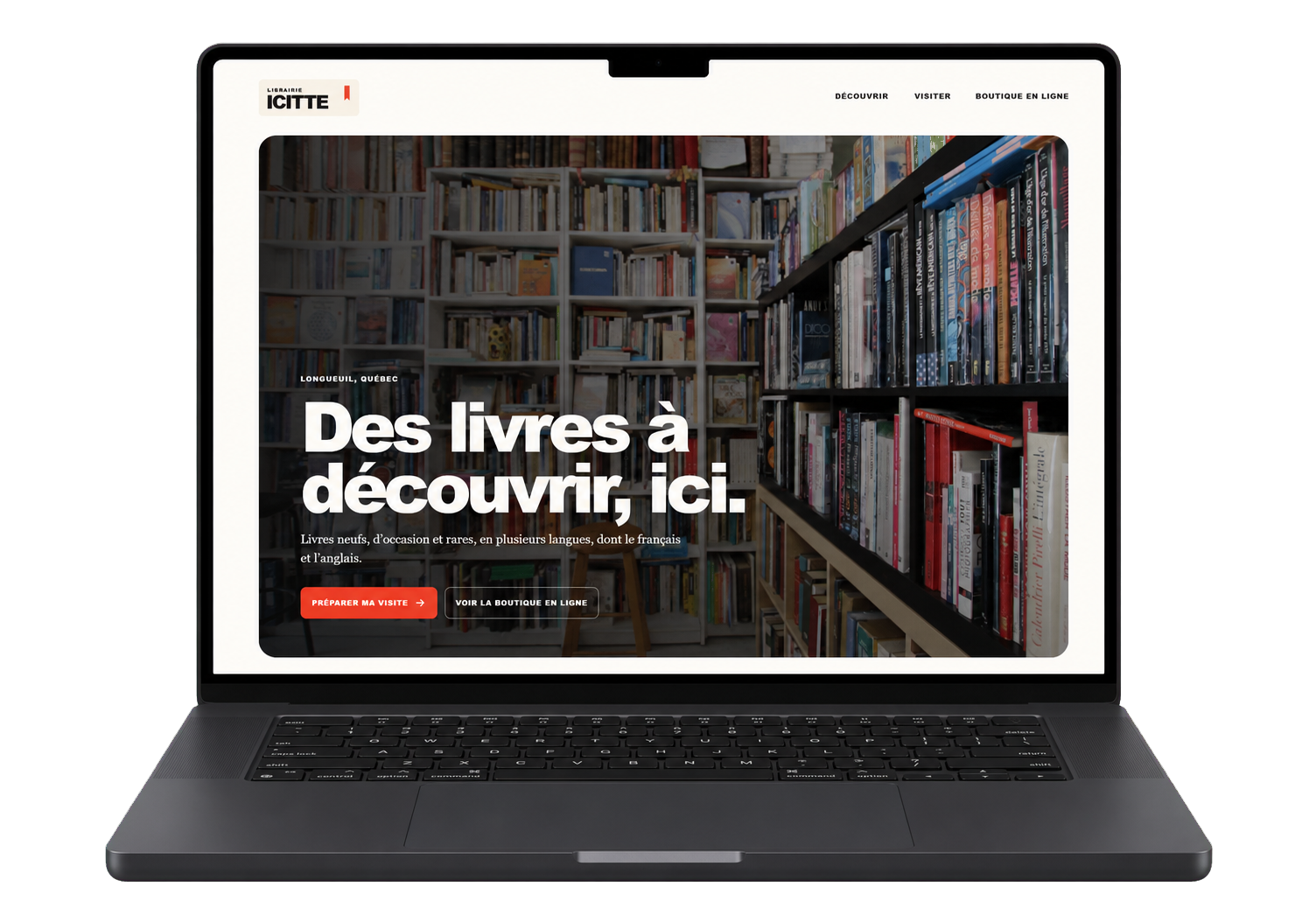 Librairie Icitte local bookstore website